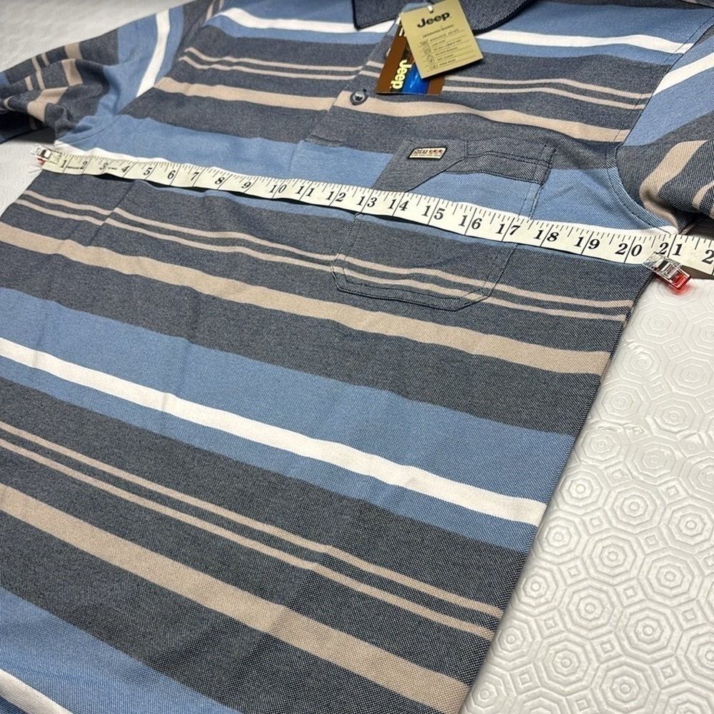 Jeep Long Sleeve Polo Shirt 1/4 Button Stripes Size Large NWT - Picture 8 of 10